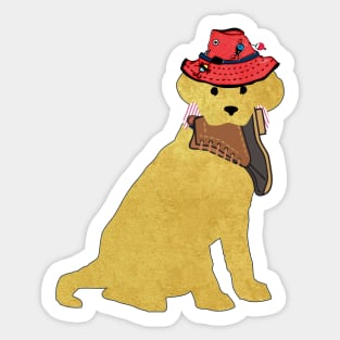 Preppy Dog Golden Retriever Duck Boot Sticker